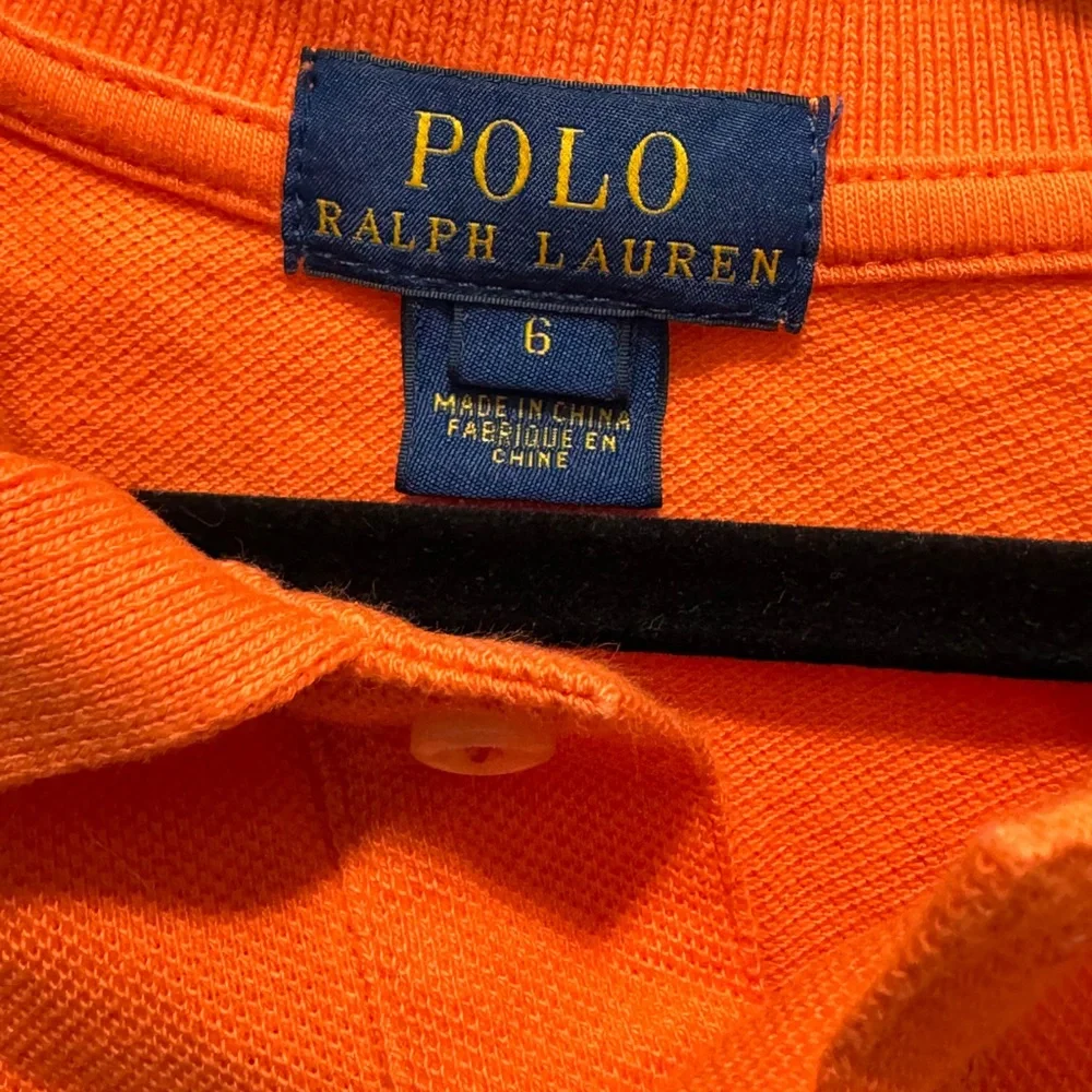 Polo by Ralph Lauren Orange Polo Shirt with Green Logo